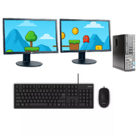 Dell 9020 Gaming Desktop i5-4570 8GB 480GB SSD NVIDIA GT1030 + Dual 24" Monitor image