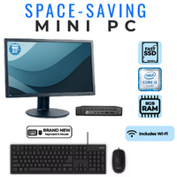 HP EliteDesk 800 G2 Mini Desktop Bundle i5-6500T 128GB 8GB RAM + 22" Monitor image