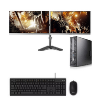 HP 800 G2 Refurb i5 Gaming Bundle Desktop 128GB SSD+500GB NVIDIA GT1030 + Dual 24" Monitor