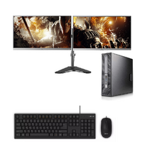 HP 800 G2 Refurb i5 Gaming Desktop 128GB SSD+500GB Nvidia GT1030 + Dual 23" Monitor image