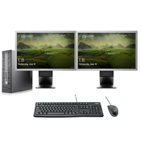 HP 800 G2 Refurb i5 Gaming Desktop 8GB SSD+500GB Nvidia GT1030 + Dual 22" Monitor
