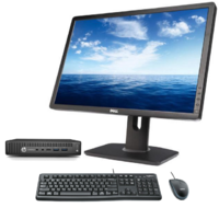 HP EliteDesk 800 G2 Mini Desktop i5-6500T 2.5GHz 16GB RAM 1TB SSD + 22" Monitor image