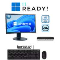 HP ProDesk 600 G4 Bundle Desktop Mini i5-8500T 2.1GHz 256GB 16GB RAM + 22" Monitor