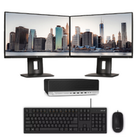 HP 800 G3 Gaming Desktop i7-7700 3.6GHz 32GB RAM 512GB + Dual 24" FHD Monitor image
