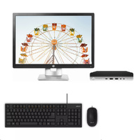 HP 800 G4 Mini Bundle Desktop i5-8500T 6-Core 8GB RAM 128GB + 24" FHD Monitor image