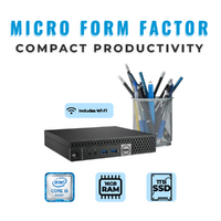 Dell OptiPlex 7040 Micro Desktop PC i5-6500T 2.5GHz 16GB RAM 1TB SSD + Wi-Fi image