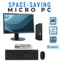 Dell OptiPlex 7050 Micro Desktop Bundle i5-6600 16GB RAM 256GB SSD + 22" Monitor image