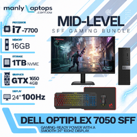 Dell OptiPlex 7050 SFF Gaming Desktop PC i7-7700 1TB 16GB RAM GTX 1650 +24"100Hz Monitor image