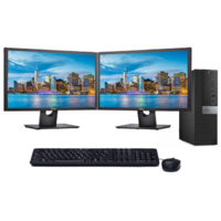 Dell 7040 SFF Desktop PC i7-6700 3.4GHz 16GB RAM 512GB SSD + Dual 24" Monitor image