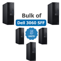 Bulk 5x Dell 3060 SFF Desktop i5-8500 6-Cores 3.0GHz 256GB SSD + 500GB HDD 16GB RAM