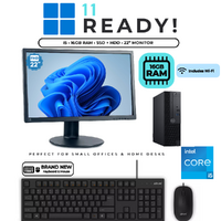Dell 3060 SFF Desktop Bundle i5-8500 6-Cores 3.0GHz 256GB SSD 16GB RAM + 22" Monitor image