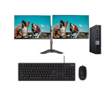 Dell 7070 Bundle Desktop PC i5-9500T 2.2GHz 1TB NVMe + HDD 16GB RAM Win11 + Dual EIZO Monitors