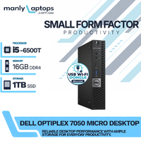 Dell OptiPlex 7050 Micro Desktop PC i5-6500T 3.10GHz 1TB SSD 16GB RAM Windows 11 image