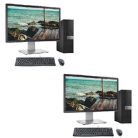 Bulk of 2x Dell 3070 SFF Bundle Desktop i5-9500 Six-Cores 16GB RAM 256GB SSD+HDD + 24" Monitor image