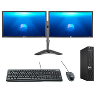 Dell OptiPlex 3050 Micro Bundle Desktop i5-7500T 8GB RAM 480GB SSD + Dual 24" Monitors image