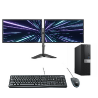 Dell 7060 SFF Bundle Desktop PC i7-8700 6-Cores 3.2GHz 512GB 16GB RAM + Dual 24" Monitor image