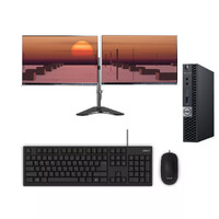 Dell 5070 Bundle Micro Desktop i5-9500T 3.7Ghz 16GB RAM 256GB SSD + Dual 24" Slim monitor