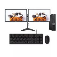 Dell 7050 Bundle Micro Desktop i5-6500T 2.5GHz 8GB SDD+HDD Dual 24" Monitor 