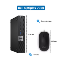 Dell OptiPlex 7050 Micro Desktop PC i5-7500T Up to 3.3GHz 8GB RAM 256GB SSD Windows 11 image
