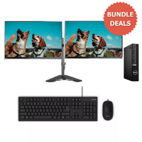 Dell OptiPlex 7080 Bundle Desktop [i7-10700T Up to 4.40GHz 16GB 256GB SSD+ HDD] with Dual EIZO Monitor