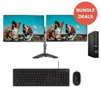 Dell OptiPlex 7080 Bundle Desktop [i7-10700T Up to 4.40GHz 16GB 256GB SSD+ HDD] with Dual EIZO Monitor image