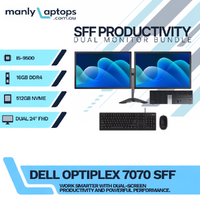 Dell OptiPlex 7070 SFF Desktop i5-9500 6-Cores 512GB 16GB RAM + Dual 24