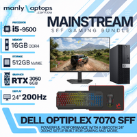 Dell Optiplex 7070 SFF Gaming PC i5-9500 512GB 16GB RAM RTX 3050 + NEW 24