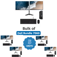 Bulk of 5x Dell 7060 Bundle Desktop i7-8700T 16GB RAM 256GB + Dual 24" Monitor | Collection Only!