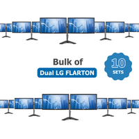 Bulk of 10x Dual LG FLATRON E2411PU FHD 24" LCD Monitor Display + Articulating Display Mount Stand image