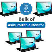 Bulk of 5x ASUS MB169B+ 15.6" FHD USB Portable Monitor - IPS Auto-Rotate USB-Powered
