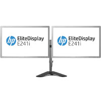 Dual HP EliteDisplay E241i 24-in FHD Monitor + articulating dual display mount image