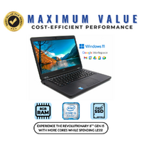 Dell 14" Windows 11 Laptop Intel i5 8th-Gen 256GB SSD 8GB RAM - Cheap Laptop! image