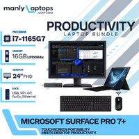 Microsoft Surface Pro 7+ 12" 2-in-1 Bundle i7-1165G7 256GB 16GB RAM + Dock + 24" Monitor