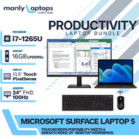 Microsoft Surface Laptop 5 Bundle i7-1265U 256GB SSD 16GB RAM + NEW 24" 100Hz Monitor  image