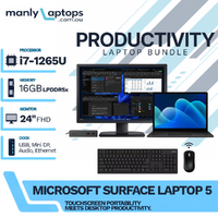 Microsoft Surface Laptop 5 Bundle i7-1265U 256GB 16GB RAM w/ Surface Dock + 24" Monitor
