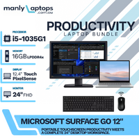 Microsoft Surface Go Touch Laptop Bundle i5-1035G1 256GB 16GB RAM + 24" Monitor image