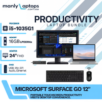 Microsoft Surface Go Touch Laptop Bundle i5-1035G1 256GB 16GB RAM w/ Dock + 24" Monitor