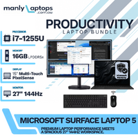 Microsoft Surface Laptop 5 Black (1979) 15" Bundle i7-1255U 512GB 16GB RAM +27" 144Hz Monitor image