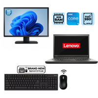 Lenovo ThinkPad T450s Bundle Laptop 14" HD+ i5-5300U 8GB RAM 128GB + 22" Monitor image