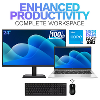HP EliteBook 830 G8 13" Laptop Bundle i5-1145G7 256GB 16GB+NEW 24" 100Hz Monitor image