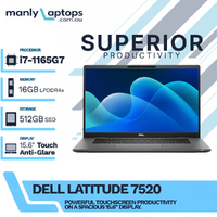 Dell Latitude 7520 15" Touchscreen Laptop i7-1165G7 4.70GHz 16GB RAM 512GB SSD - Windows 11 image