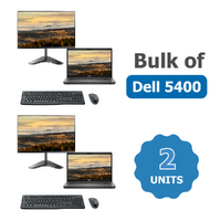 Bulk of 2x Dell 5400 14" Bundle Laptop i5-8265U 3.9GHz 256GB 8GB RAM + 24" Slim Monitor image