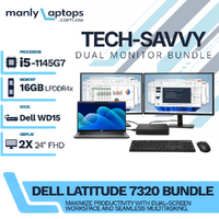 Dell Latitude 7320 13" Laptop Bundle i5-1145G7 256GB 16GB LTE + Dock + Dual 24" Monitor image