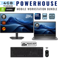 Dell Precision 7550 15" Laptop Bundle Xeon W10855M 64GB RAM QuadroT2000 +NEW 24" 200Hz Monitor image