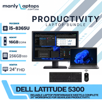 Dell Latitude 5300 13" Touch Laptop i5-8365U 4.1GHz 256GB 16GB RAM + 24" Monitor image