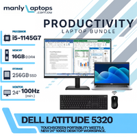 Dell Latitude 5320 13" Touch Laptop i5-1145G7 256GB SSD 16GB RAM + NEW 24" 100Hz Monitor image