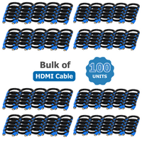 Bulk of 100x Premium HDMI High Speed Cable 1 Meter Ultra HD 4K 2160p 1080p