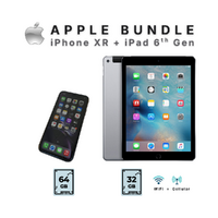 Apple iPhone XR - 64GB - Black + iPad 6th Gen 32GB Grey WiFi Cellular - Bundle Package! image