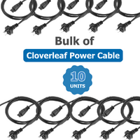 Bulk of 10x Cloverleaf Power Cable Lead 3 Pin (Australia) to IEC C5 Plug - 1m Length