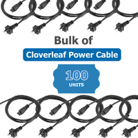 Bulk of 100x Cloverleaf Power Cable Lead 3 Pin (Australia) to IEC C5 Plug - 1m Length
